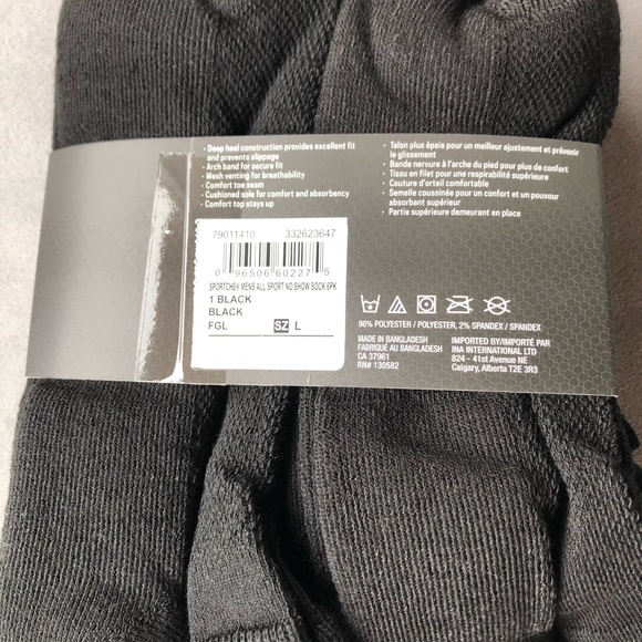 SportChek ~ 6 Pack No Show Sport Sock ~ Size 10-12.5 - Picture 4 of 5